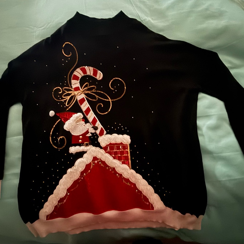 Berek Black Festive Cowl Neck Christmas Sweater